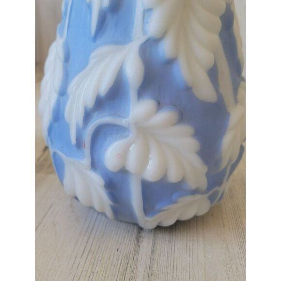 Phoenix philodendron blue glass vase milk‎ leaf home decor - Picture 10 of 12